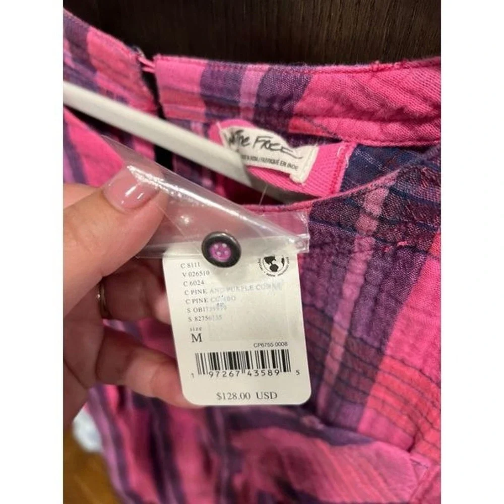 We the free Women's Pink Moon City Plaid Top medium nwt‎